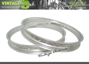 [LG3913] HONDA TL125 K0/K1/K2 TL125S '76 ALUMINIUM(SILVER) FRONT+ REAR WHEEL RIM - Picture 1 of 5
