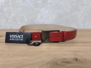 VERSACE JEANS COUTURE Cintura in pelle rossa 60-70 cm, 24-27" - Foto 1 di 10