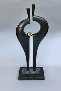 Asian Korean Contemporary Abstract Family Bronze Sculpture Jeong Deok-su - Picture 1 of 17