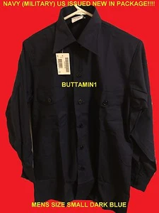 DSCP Guardian DARK Blue MILITARY Anchor LONG SLEEVE Button SHIRT Uniform MENS SM - Picture 1 of 12