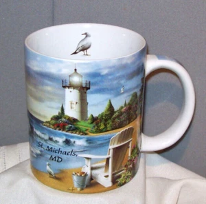 Cape Shore "ST. MICHAELS, MD" Art by Alan Giana Porcelain Mug - Picture 1 of 4