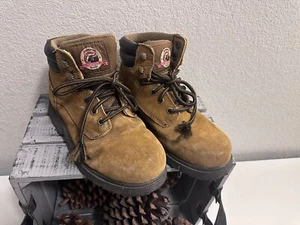 Vintage Brahma Brown Suede Hiking Work Boot Mens US Size 6 Womens 7.5 - Picture 1 of 8