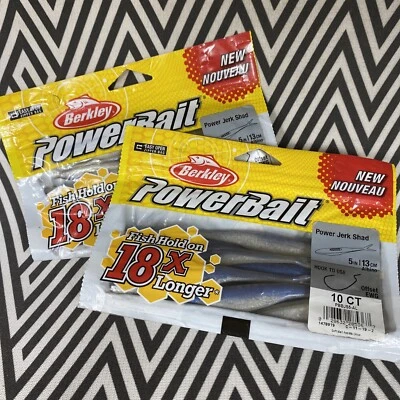 (2) Berkley 5" Power Jerk Shad Fluke Cebos de Pesca Suave Albino ¡ENVÍO RÁPIDO! Foto 1 de 3