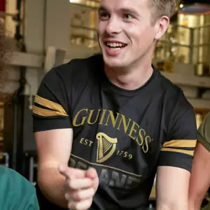 Guinness T-Shirt - Ireland - Black & Gold - Picture 1 of 2