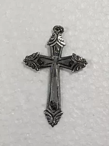 Antiguo colgante religioso católico cruz crucifijo de plata de ley 1-13/16" NOTA - Imagen 1 de 12