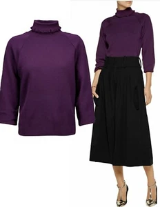 J.W. ANDERSON Purple Wool Knit Sweater with Push Up Sleeves M - Picture 1 of 7