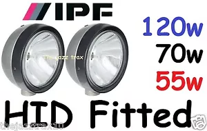 1pr ARB IPF Round Extreme Sport lights Fitted with H9 HID kit - 55w 70w or 150w - Picture 1 of 25