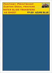 ABZIEHBILD EINFARBIG A5 WASSERFOLIE TRANSFERS MODELL AUFKLEBER AZURBLAU FP 201 - Bild 1 von 3
