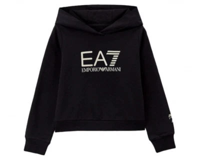 Sudadera Niña EA7 Emporio Armani Con Capucha De Algodón Logo 8NFM01 0200 Negro - Imagen 1 de 3