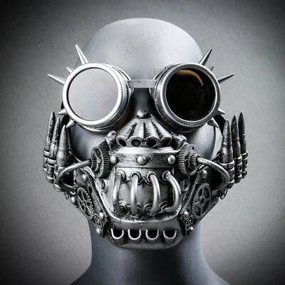 Masquerade Gas Mouth MASK Jaw Bullet Steampunk Goggle Mad Max Halloween Mask  - Image 1 of 4