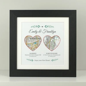 Personalised wedding gift / Met engaged married OS maps / Anniversary present - Picture 1 of 11
