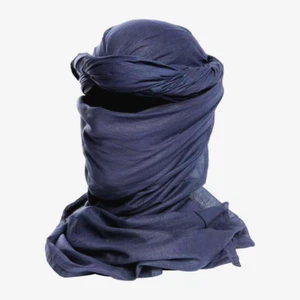 Chèche coton bleu marine état neuf / chech chèch shèch foulard écharpe - Picture 1 of 1