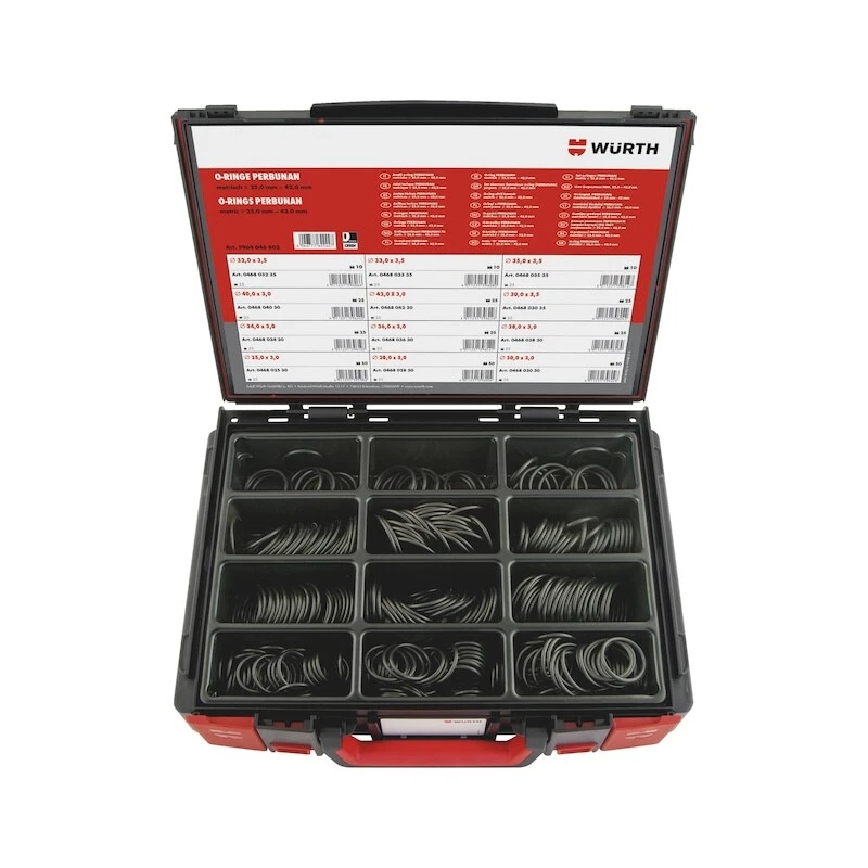 Assortimento di Anelli O-ring Misure Metriche Set 330pz - WÜRTH 5964046802 - Immagine 1 di 4