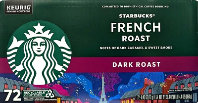 Cápsulas K-Cup de café tostado oscuro francés Starbucks 72 unidades EXP 05/2026 Foto 1 de 4