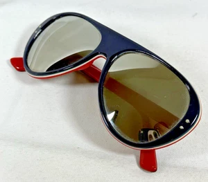 VTG Martin Japan Mirrored Lens Tri-Color Ski Aviator Sunglasses Red, White Blue - Picture 1 of 11