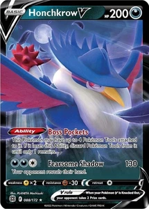 Pokemon Brilliant Stars Honchkrow V 088/172 Ultra Rare Holo Card - Picture 1 of 1