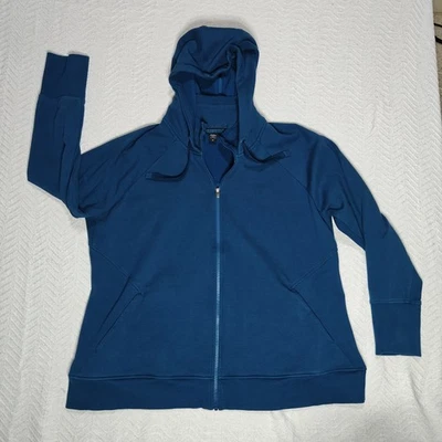 Sudadera con capucha Athleta Triumph azul azulado cremallera completa manga larga para mujer talla 3X Athliusure Foto 1 de 4