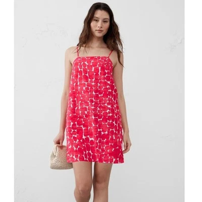 BANANA REPUBLIC Linen Blend Strappy Mini Dress Pink Pebble Preppy Summer Sz XS - Image 1 of 4