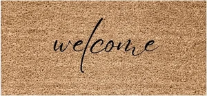 Welcome Coir Mats for Front Door Extra Large 120 x 45 cm Durable Non-Slip Rubber - Picture 1 of 3