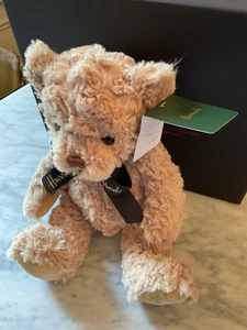 NWT Harrods of London Jacob Bear Plush Large Beige Bow Black Toy Rare New - Picture 1 of 3