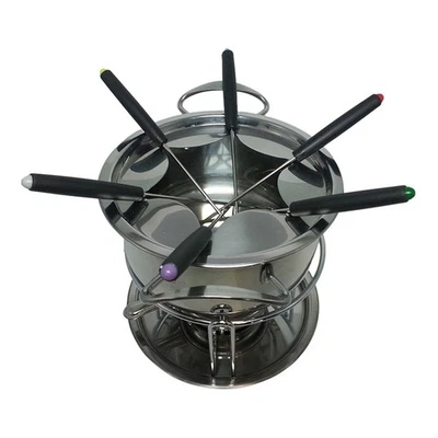 Fondue Pot Set Fondue Pot Multi Purpose Outdoor Camping with 6 Sticks Stainless Steel 9854 - Image 1 of 4