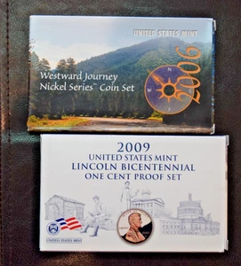 2006 Westward Journey Nickel Mint and 2009 Lincoln Cent Proof Sets with OGP/COA - Picture 1 of 2