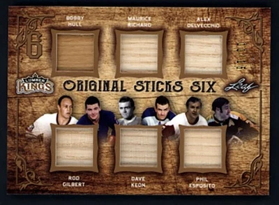 2016-17 Leaf Lumber Kings Original Sticks Six /15 Maurice Richard Hull Keon +++ - Imagem 1 de 2