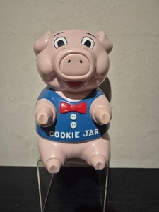 Vintage 1990 The Original Oinking Keksdose rosa Schwein 10" hoch GETESTET - FUNKTIONIERT (J5) - Bild 1 von 9