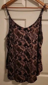 Torrid Babydoll Größe 2 schlangenbraun ärmellos 18/20 verstellbare Träger  - Bild 1 von 8