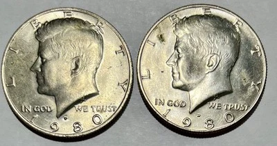 1980 P & D KENNEDY HALF DOLLARS LOT OF 2 - Image 1 of 4