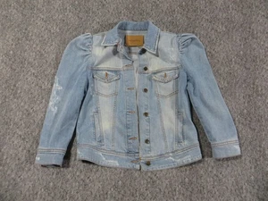 Retrofete Ada Puffärmel Jeansjacke Damen Extra Small Distressed Blau - Bild 1 von 8