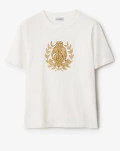 BURBERRY mens B Crest Embroidered T-shirt.sz XXL(fits XXXL).£620.Chalk - Picture 1 of 5