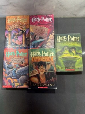 Harry Potter First Edition Paperback Scholastic Set of 5 Books - Image 1 of 4