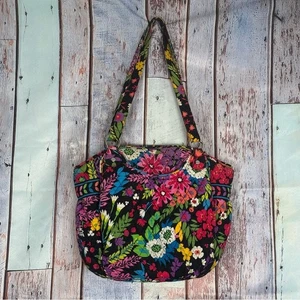 Vera Bradley Glenna Tote Purse Shoulder Bag Field Flowers Colorful Bright RARE - Picture 1 of 8