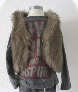 Tolles Set Zara 🤎Langarmshirt und H&M 🤎Fellweste Weste 104 110 TOP - Bild 1 von 3
