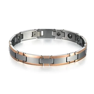 Couples Mens Women Tungsten Carbide Bracelet Magnetic Stone Therapy Helath Chain - Picture 1 of 13