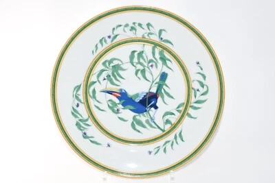 Обеденная тарелка Hermes Toucan 25 см фарфоровая посуда птица другие 8,75 дюйма Ex+ - Изображение 1 из 4