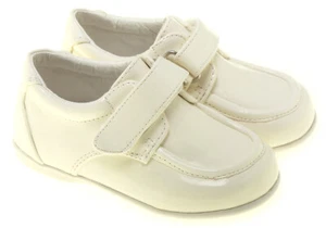 Baby and Toddler Boys Ivory Cream Shoes Velco Fastening UK infant sizes 4, 5, 6 - Picture 1 of 2