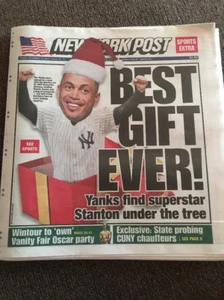 NY YANKEES NY POST NEWSPAPER YANKEES TRADE FOR GIANCARLO STANTON 12/10/17 JUDGE - Picture 1 of 3