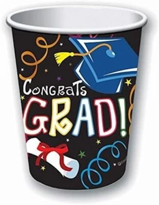 Suministros de fiesta de 9 onzas tazas de papel de graduación de novedades para foro - Imagen 1 de 1