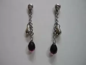 ORECCHINI YUKEY ACCIAIO DIAMANTE E AMETISTE - Foto 1 di 1