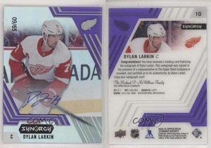 2020-21 Upper Deck Synergy Auto Purple /65 Dylan Larkin #10 Auto
