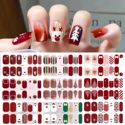 MARKENLOS Weihnachts-Nagelaufkleber Halbgehärtete Gel-Nagelaufkleber Uv-Lampe ↑