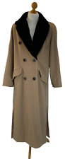 Alexon Womens Coat UK 10 EUR 36 Brown Beige Wool Vintage Long Winter Made in UK