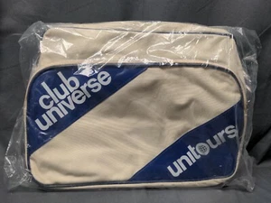 Club Universe Unitours Beige Blue Messenger Bag Vintage NEW - Picture 1 of 2