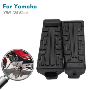 Pair Motorcycle Front Foot Rest Peg Rubbers Footrest For Yamaha YBR 125 Black - Picture 1 of 12