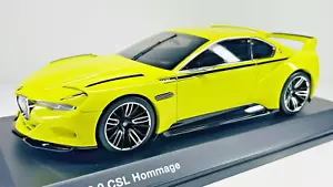 1/18 BMW 3.0 CSL Hommage Concept Car Norev Dealer Box Diecast Rare Yellow Green - Picture 1 of 15