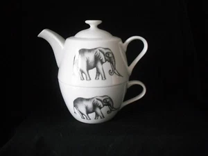 Churchill Harlequin Amazilia Bone China Elephant Teapot & Cup For One - Picture 1 of 8