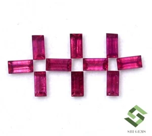 5x2,50 mm Rubino Naturale Taglio Baguette Lotto 10 Pezzi 3,27 CTS Calibrato Gemme Sciolte GF - Foto 1 di 5