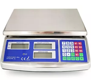 BILANCIA ELETTRONICA DIGITALE PROFESSIONALE IN ACCIAIO INOX MAX 40 KG DIV. 2GR - Foto 1 di 5